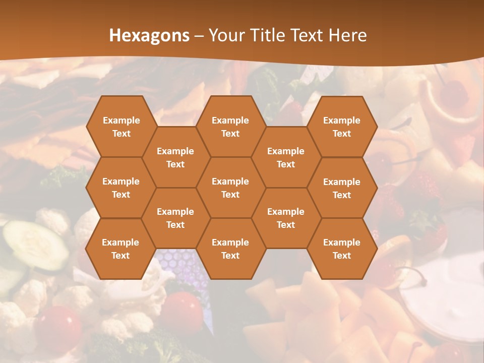 A Table With Many Different Types Of Food On It PowerPoint Template
