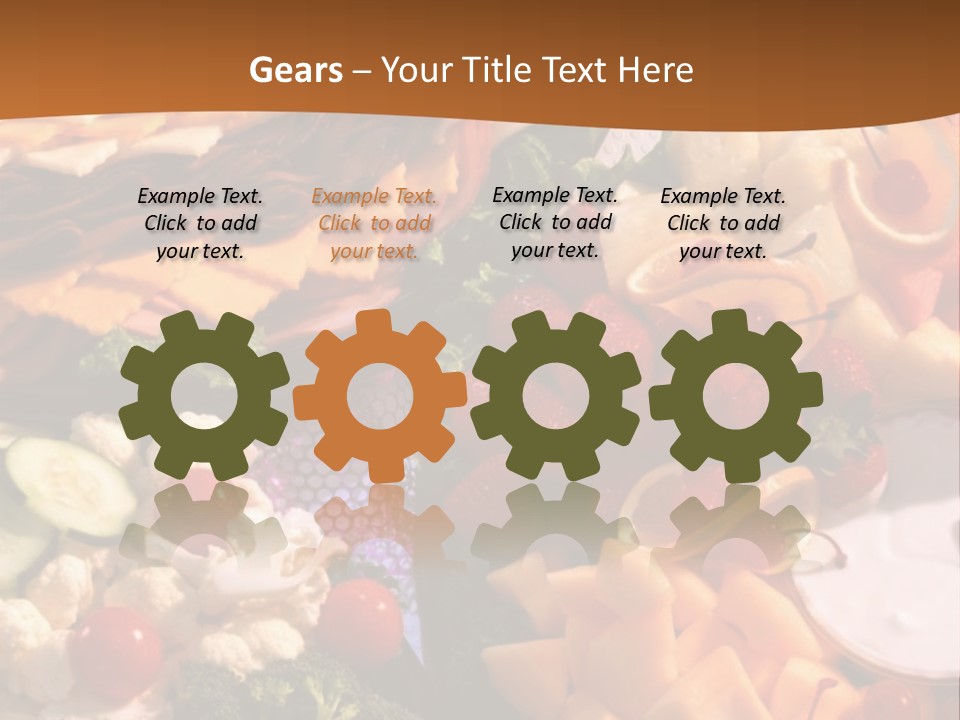 A Table With Many Different Types Of Food On It PowerPoint Template