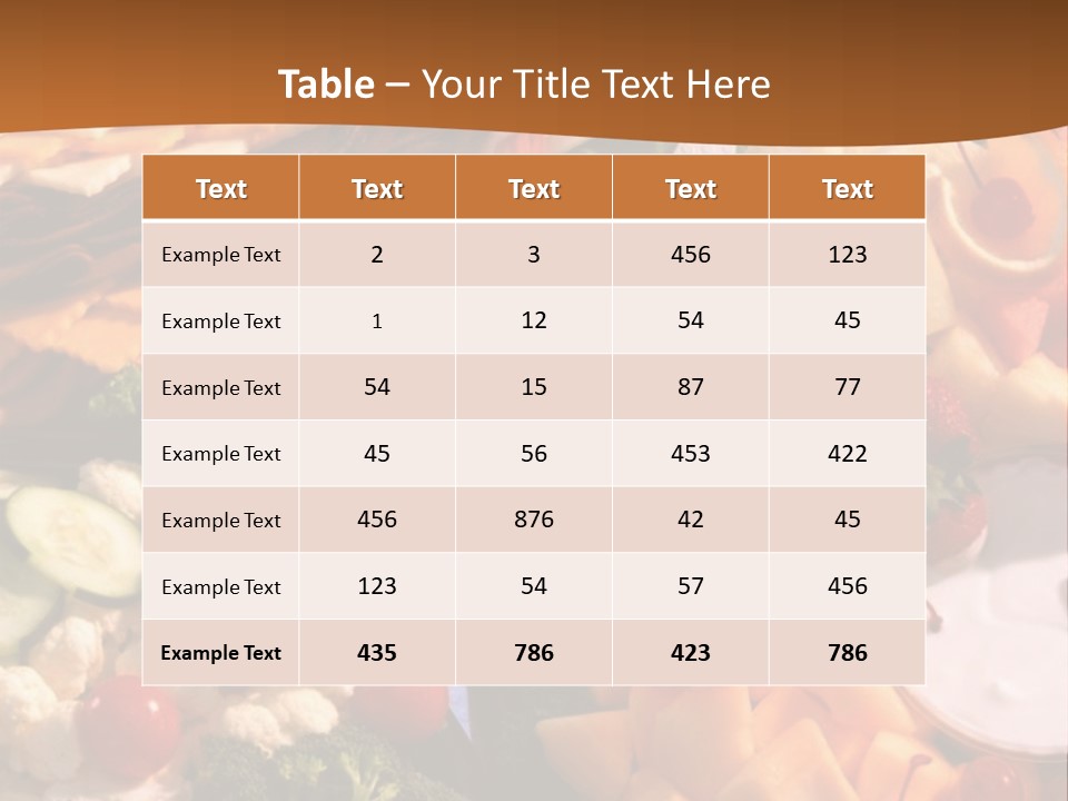 A Table With Many Different Types Of Food On It PowerPoint Template