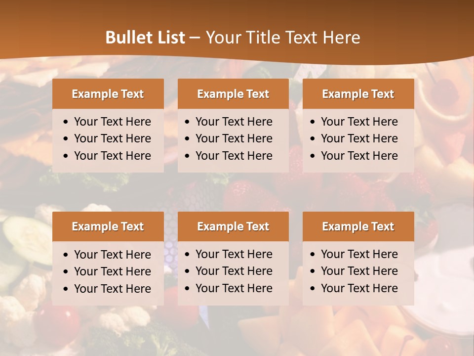 A Table With Many Different Types Of Food On It PowerPoint Template