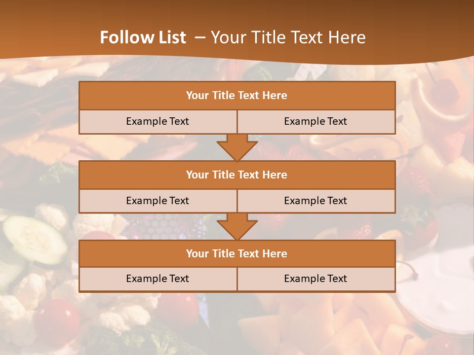 A Table With Many Different Types Of Food On It PowerPoint Template