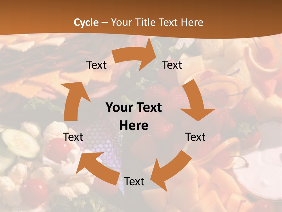 A Table With Many Different Types Of Food On It PowerPoint Template