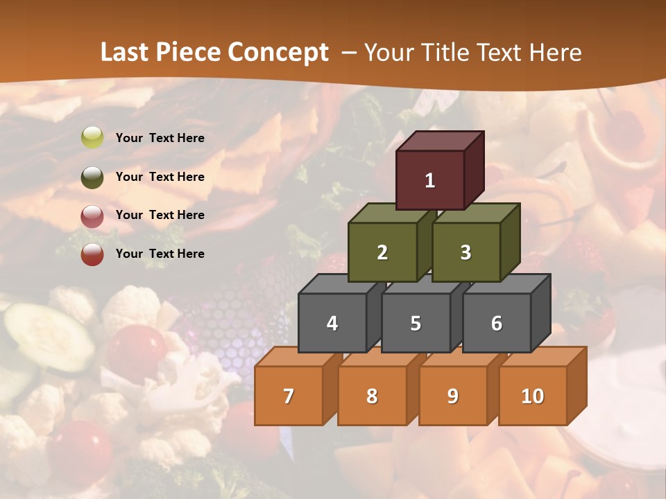A Table With Many Different Types Of Food On It PowerPoint Template