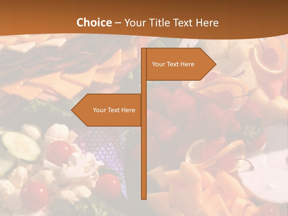 A Table With Many Different Types Of Food On It PowerPoint Template