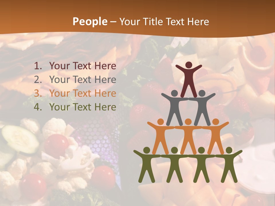 A Table With Many Different Types Of Food On It PowerPoint Template