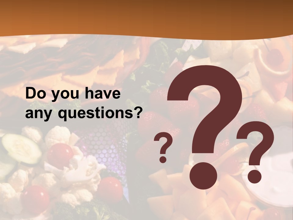 A Table With Many Different Types Of Food On It PowerPoint Template