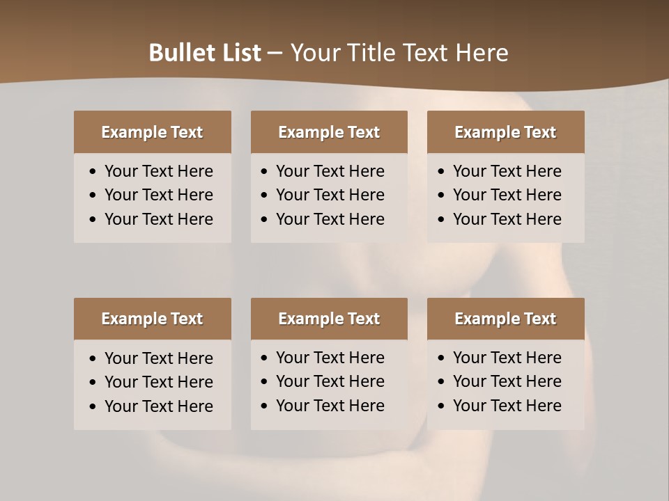 A Man And A Woman Embracing In Front Of A Brown Background PowerPoint Template