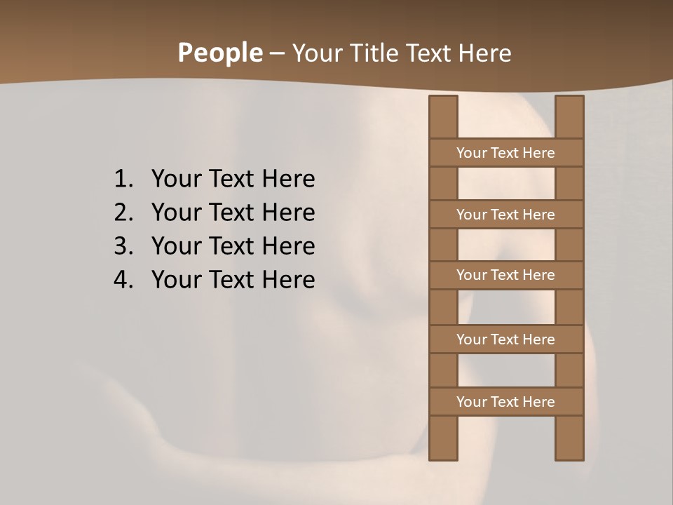 A Man And A Woman Embracing In Front Of A Brown Background PowerPoint Template