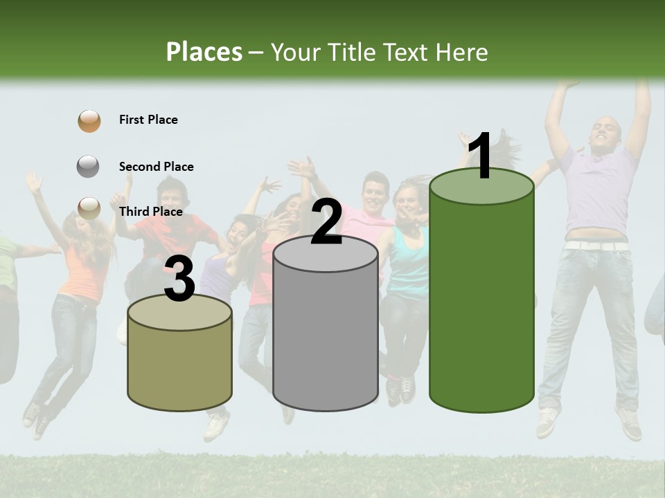 A Group Of People Jumping In The Air PowerPoint Template