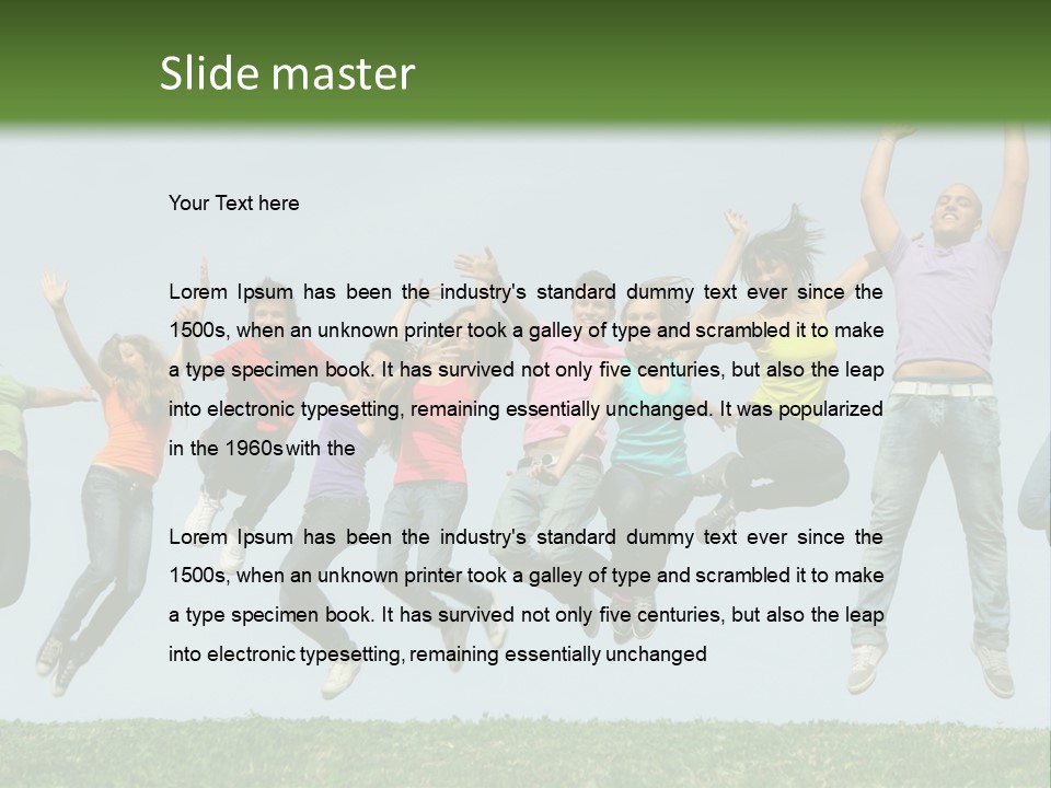 A Group Of People Jumping In The Air PowerPoint Template