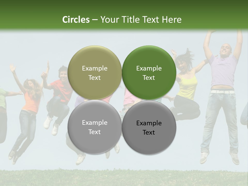 A Group Of People Jumping In The Air PowerPoint Template