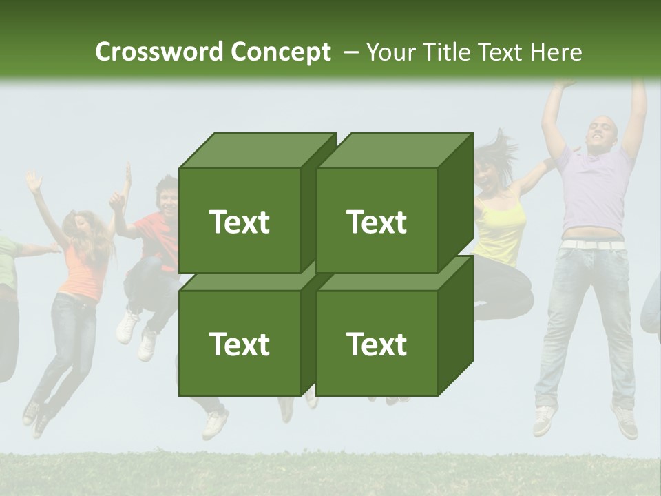 A Group Of People Jumping In The Air PowerPoint Template
