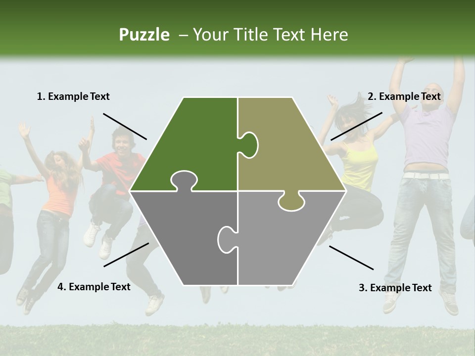 A Group Of People Jumping In The Air PowerPoint Template