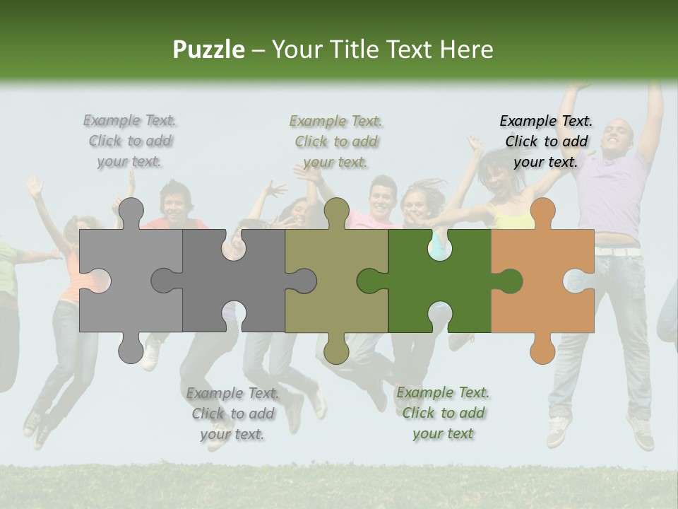 A Group Of People Jumping In The Air PowerPoint Template