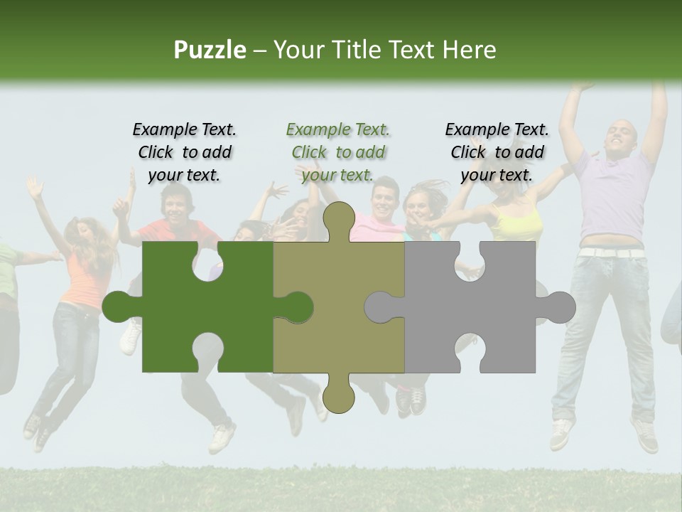 A Group Of People Jumping In The Air PowerPoint Template