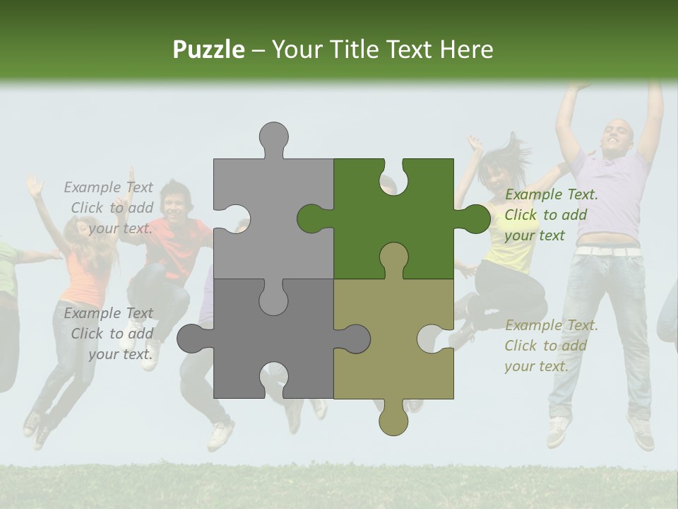 A Group Of People Jumping In The Air PowerPoint Template