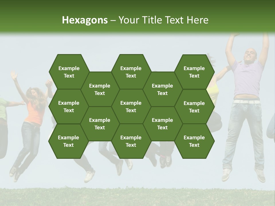 A Group Of People Jumping In The Air PowerPoint Template