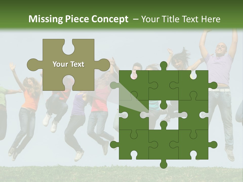 A Group Of People Jumping In The Air PowerPoint Template