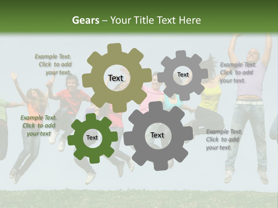 A Group Of People Jumping In The Air PowerPoint Template