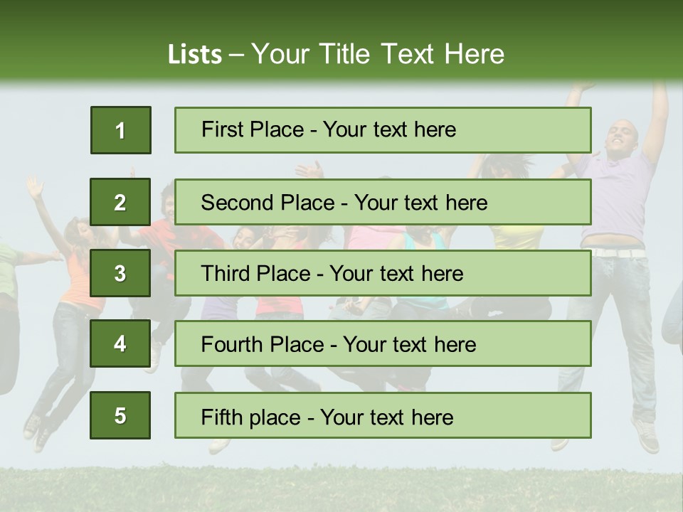 A Group Of People Jumping In The Air PowerPoint Template