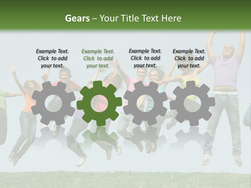 A Group Of People Jumping In The Air PowerPoint Template