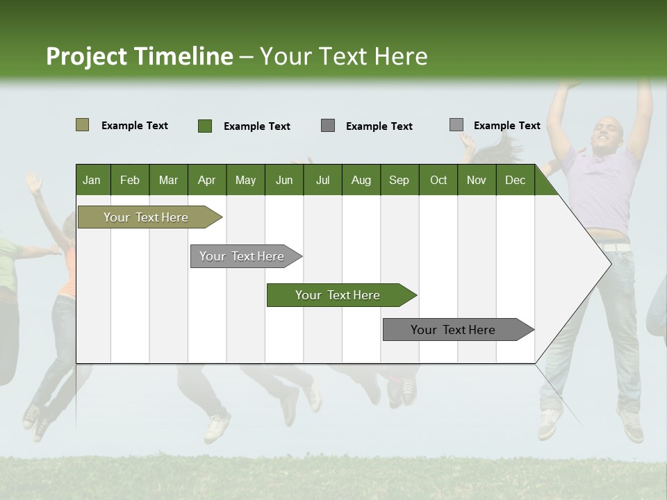 A Group Of People Jumping In The Air PowerPoint Template
