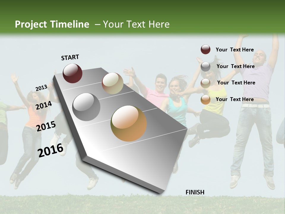 A Group Of People Jumping In The Air PowerPoint Template
