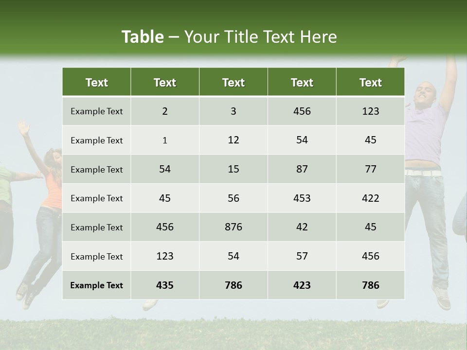 A Group Of People Jumping In The Air PowerPoint Template