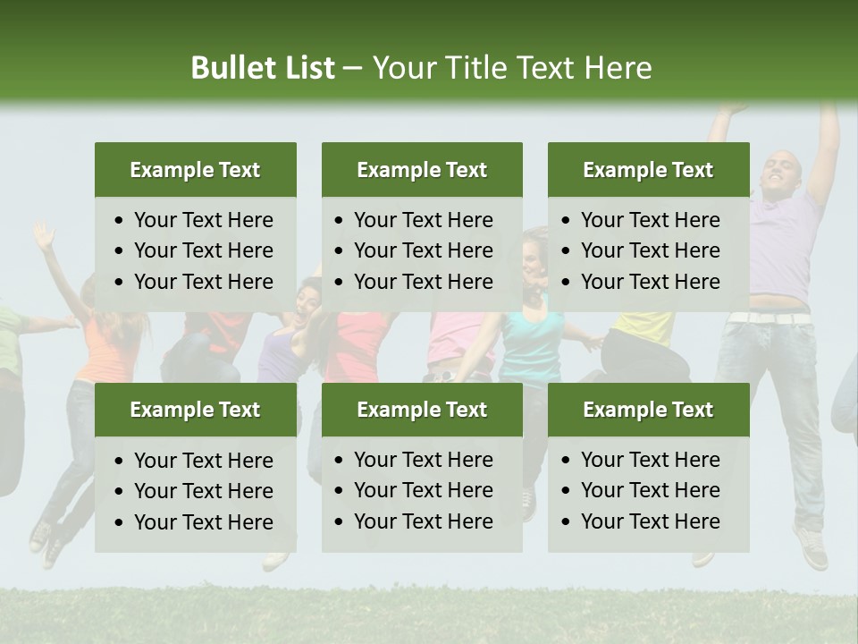 A Group Of People Jumping In The Air PowerPoint Template