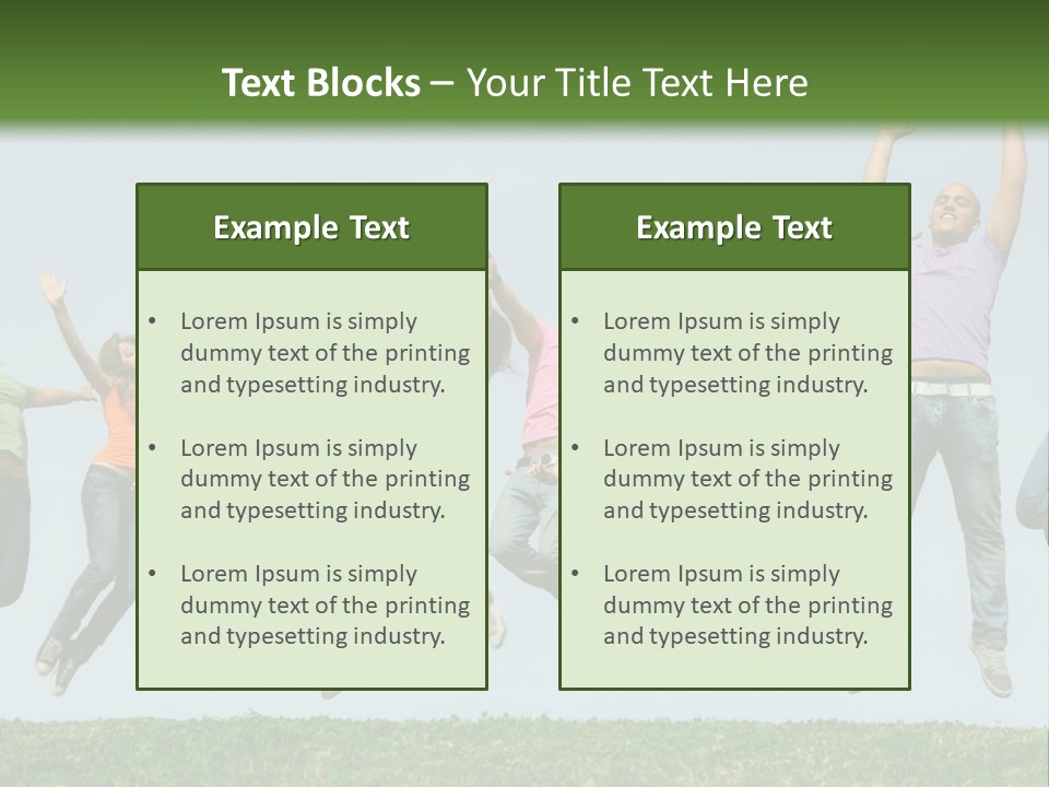 A Group Of People Jumping In The Air PowerPoint Template