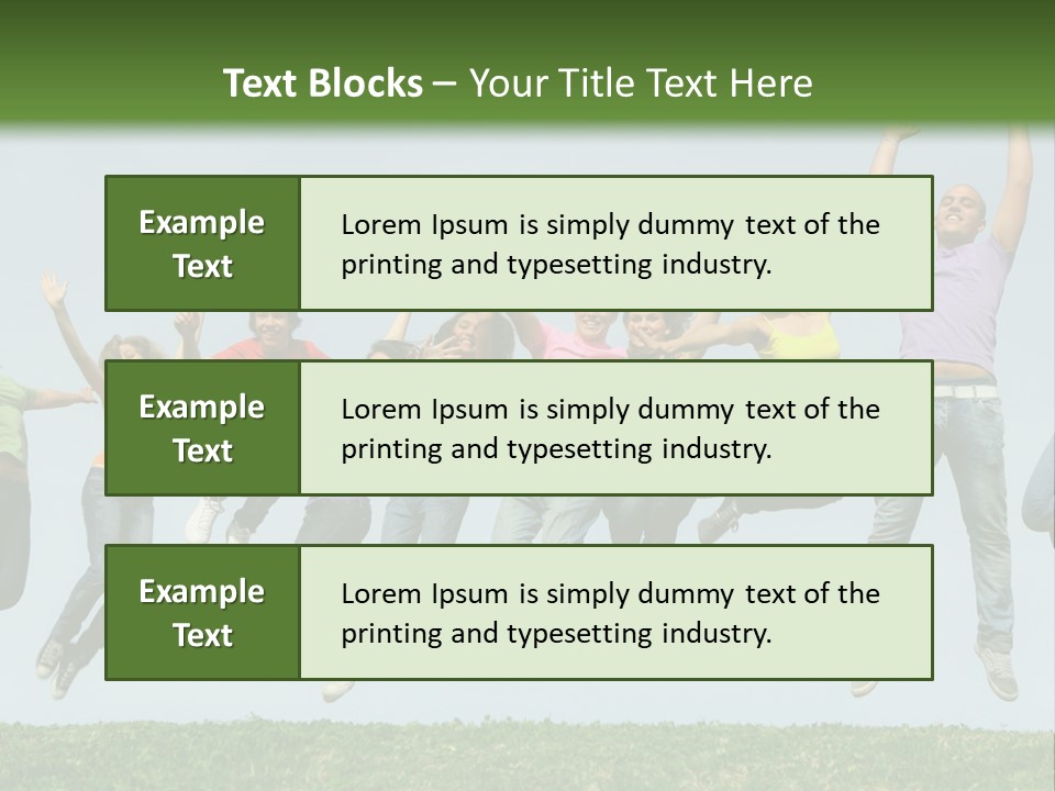A Group Of People Jumping In The Air PowerPoint Template