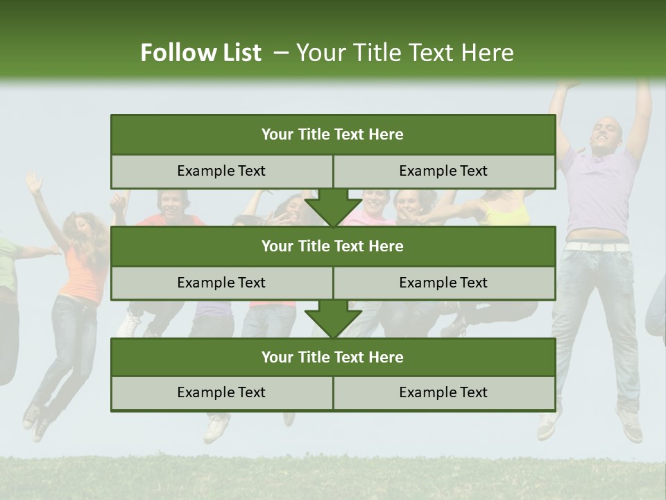 A Group Of People Jumping In The Air PowerPoint Template