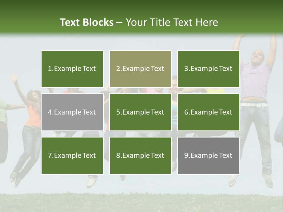 A Group Of People Jumping In The Air PowerPoint Template