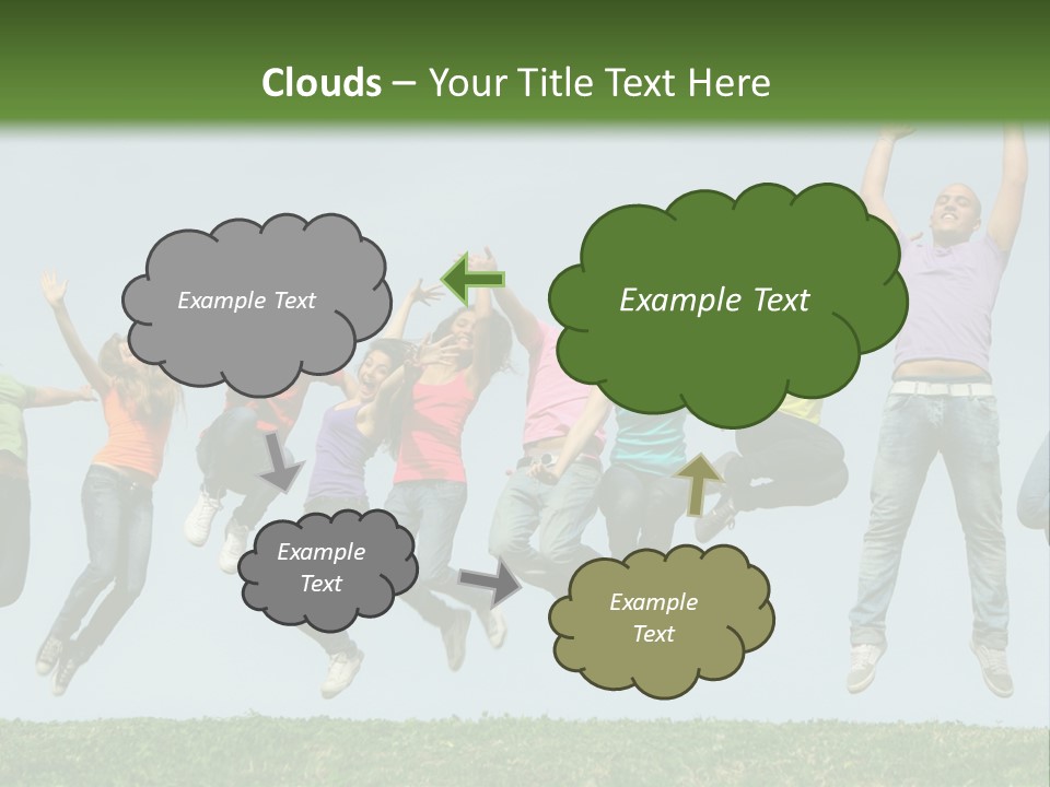 A Group Of People Jumping In The Air PowerPoint Template