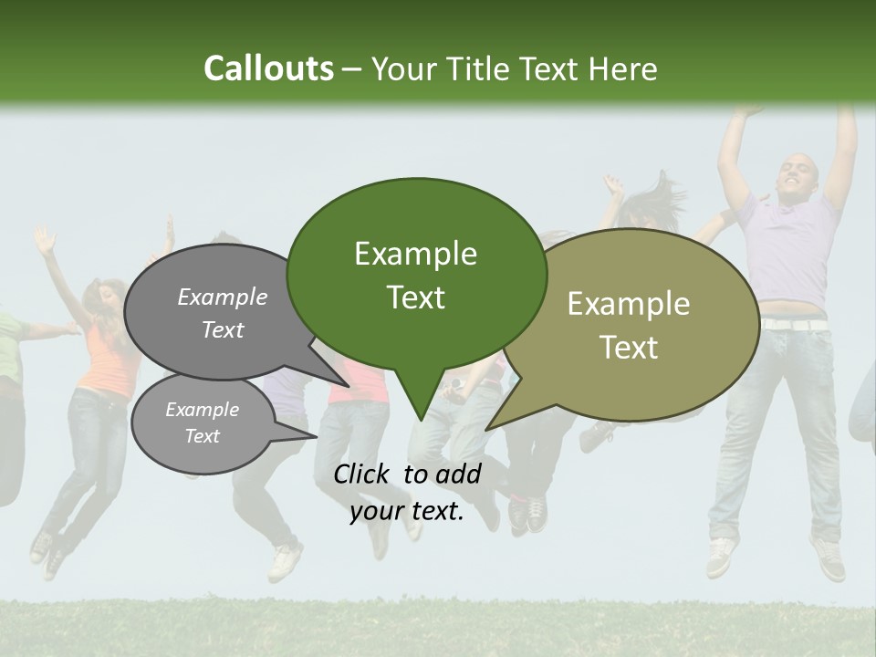 A Group Of People Jumping In The Air PowerPoint Template