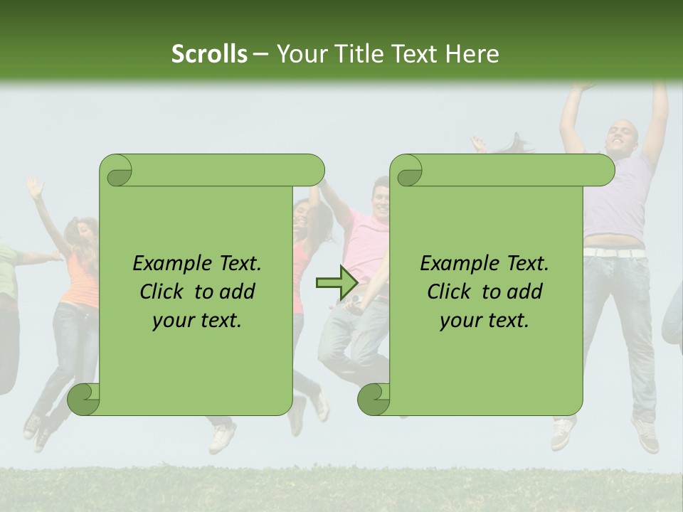A Group Of People Jumping In The Air PowerPoint Template
