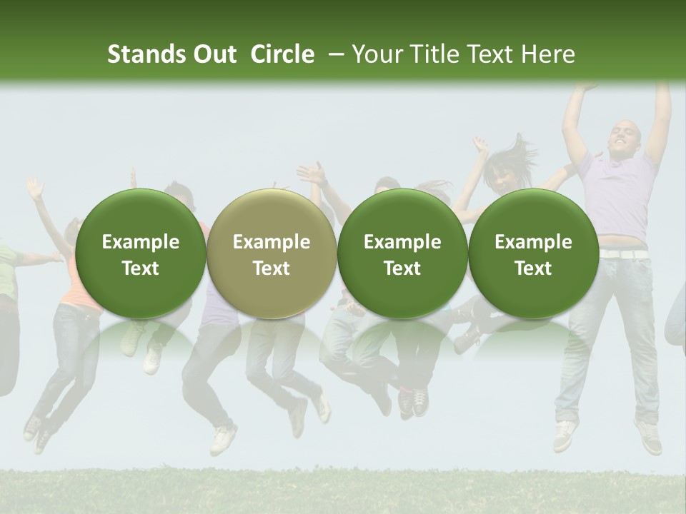 A Group Of People Jumping In The Air PowerPoint Template