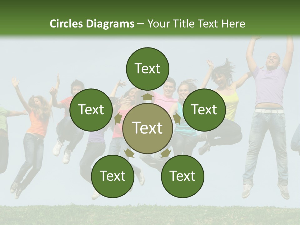 A Group Of People Jumping In The Air PowerPoint Template