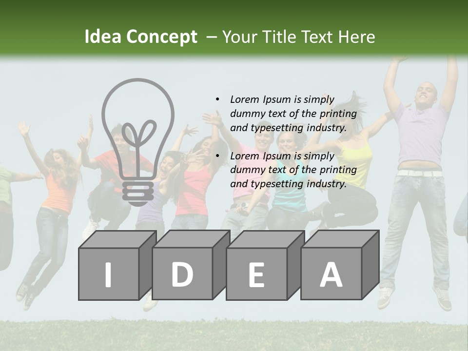 A Group Of People Jumping In The Air PowerPoint Template