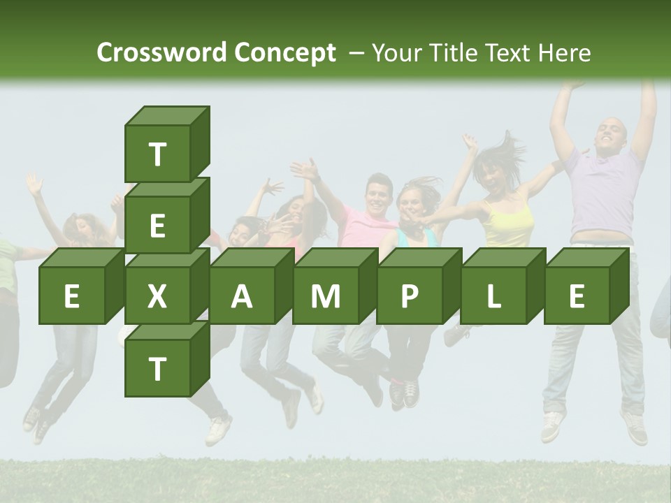 A Group Of People Jumping In The Air PowerPoint Template