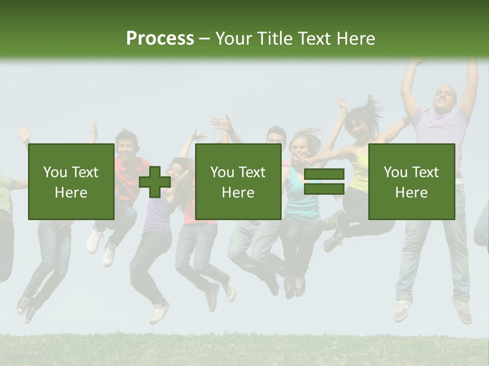 A Group Of People Jumping In The Air PowerPoint Template
