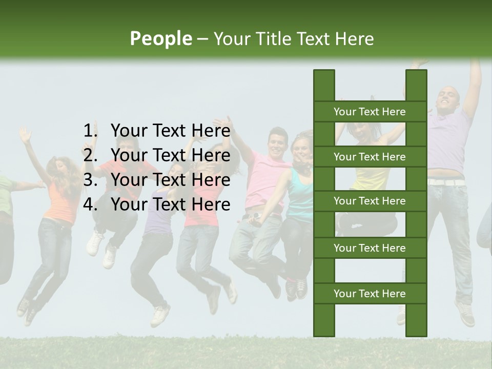 A Group Of People Jumping In The Air PowerPoint Template