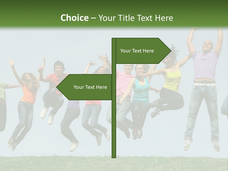 A Group Of People Jumping In The Air PowerPoint Template
