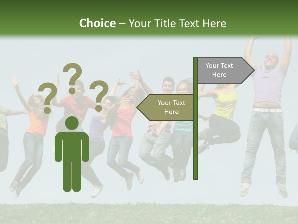 A Group Of People Jumping In The Air PowerPoint Template