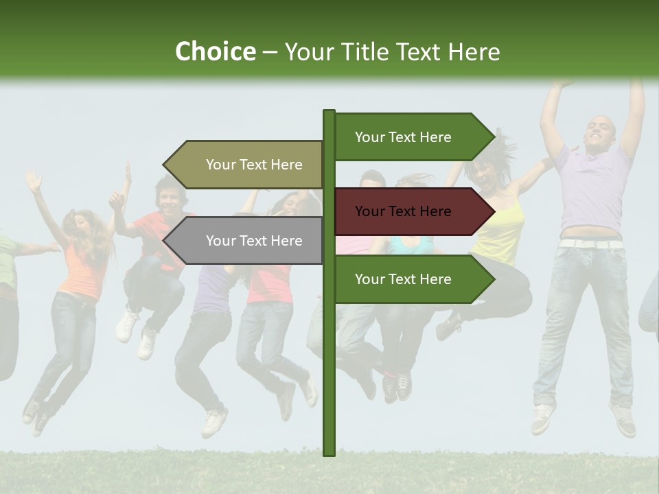 A Group Of People Jumping In The Air PowerPoint Template