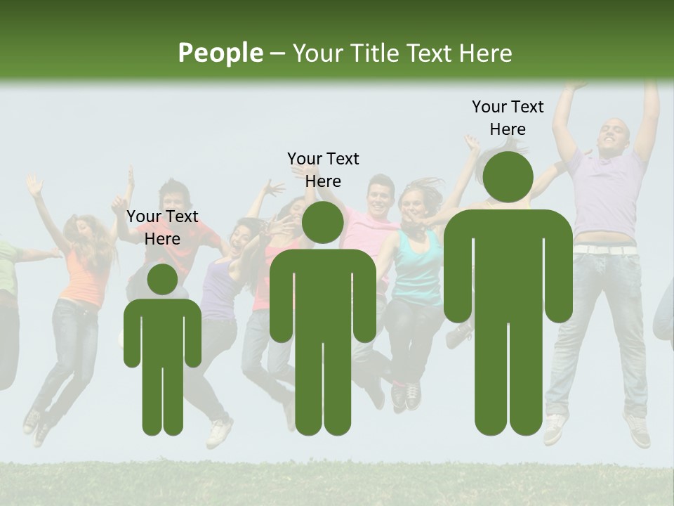 A Group Of People Jumping In The Air PowerPoint Template