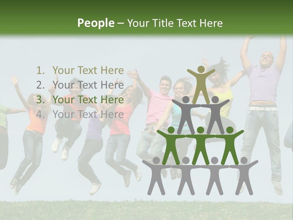 A Group Of People Jumping In The Air PowerPoint Template