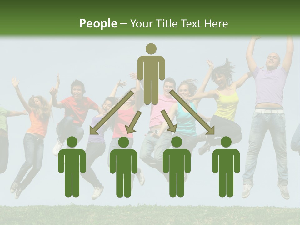 A Group Of People Jumping In The Air PowerPoint Template