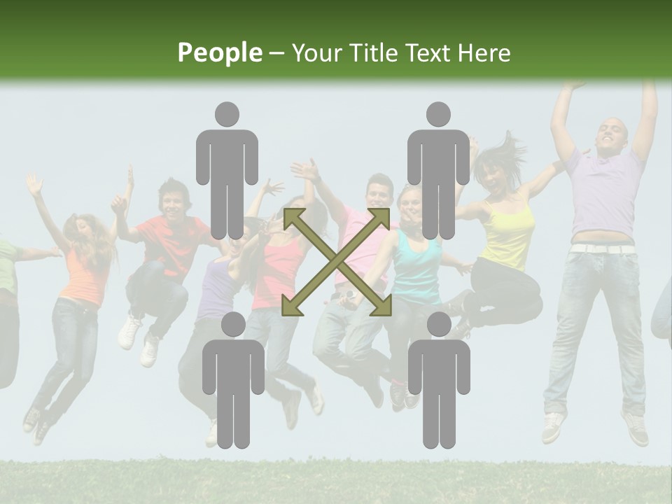 A Group Of People Jumping In The Air PowerPoint Template
