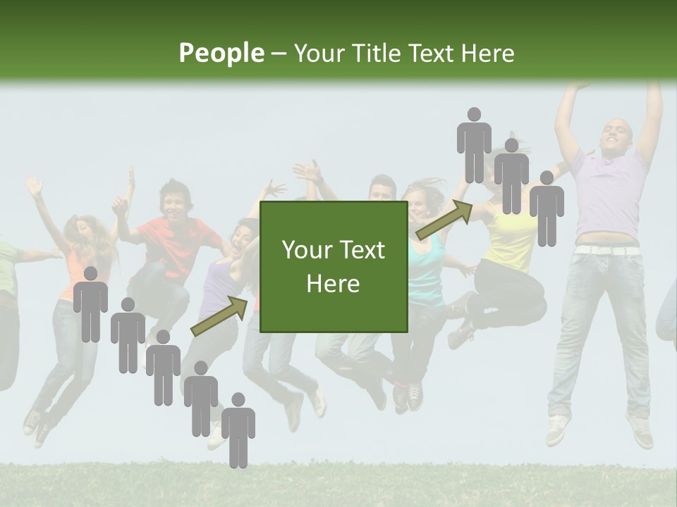 A Group Of People Jumping In The Air PowerPoint Template